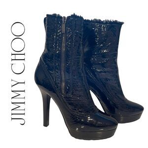 Jimmy Choo Black Patent Trixie Booties